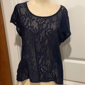 Lace Navy Tee